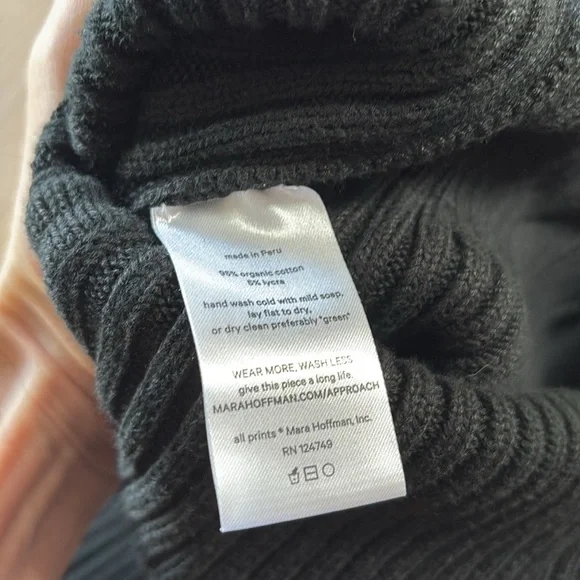 EUC Mara Hoffman Marilyn Ribbed Knit Sweater Dress in Black Sz XS - Picture 5 of 6